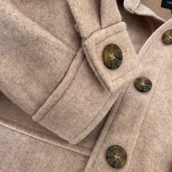 Love Tree Boxy Button Front Cropped Jacket with Collar / Large - Picture 9 of 11